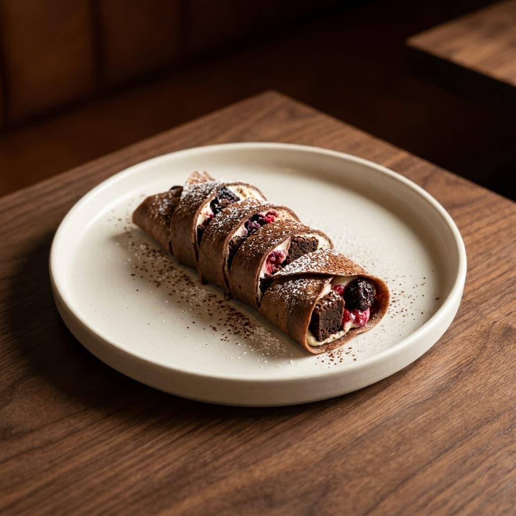 Brownie sushi crepe