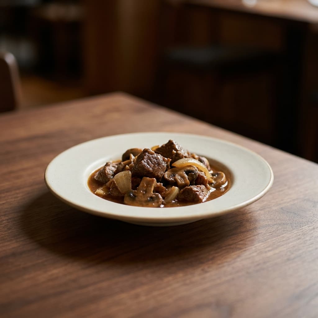 Beef with Mushroom and Onion Platter