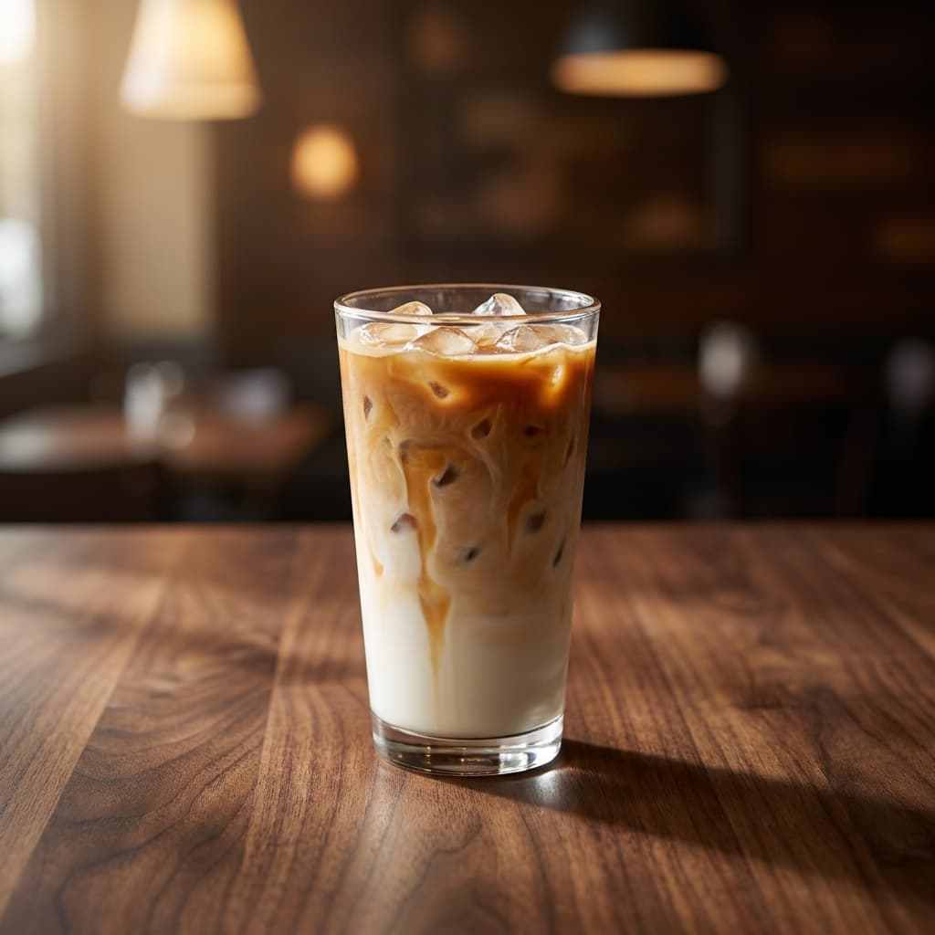 Iced caramel latte